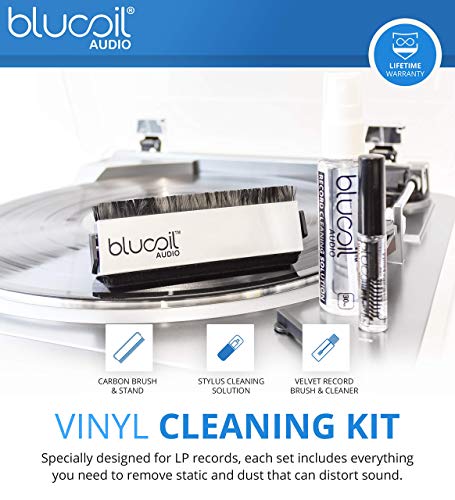 Audio-Technica AT-VM95C/H Turntable Headshell/Cartridge Combo Kit Blue - AT-VM95C Dual Moving Magnet Cartridge and AT-HS6BK Headshell Bundle with Blucoil Vinyl Cleaning Kit