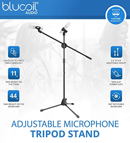 Audio-Technica AT4040 Cardioid Condenser Microphone with High Pass Filter & 10dB Attenuation Pad Bundle with Blucoil 20' XLR Cable, Pop Filter, Adjustable Mic Stand, and 4-Pack of 12 Acoustic Wedges