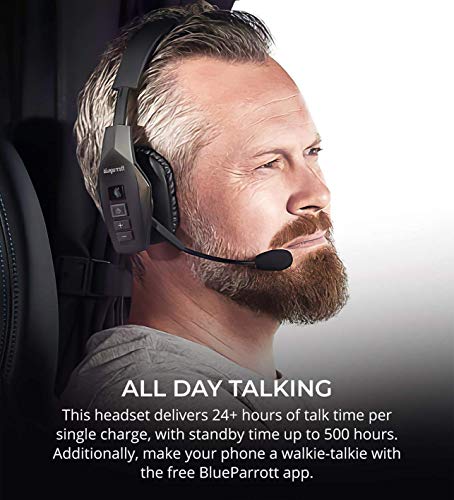 BlueParrott B350-XT Noise Cancelling Bluetooth Headset with Bluetooth Wireless Connectivity for iOS and Android (Black) Bundle with and 3' USB Extension Cable
