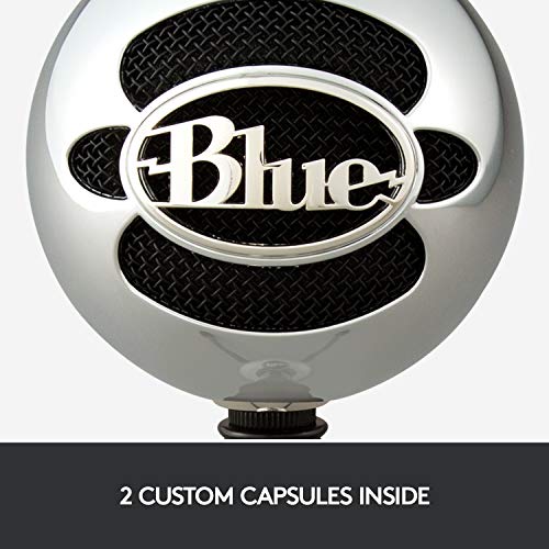Blue Snowball USB Mic for PC & Mac, Podcast, Gaming, Streaming and Recording Microphone, Omidirectional/Cardioid Condenser