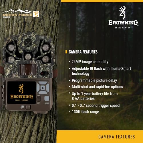 Browning Trail Cameras Recon Force Elite HP5 - BTC-7E-HP5 - Game Camera, Wildlife Motion-Activated Camera