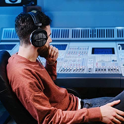 blucoil Beyerdynamics DT 990 PRO 250 Ohm Over-Ear Studio Headphones Bundle with AudioBox USB 96 25th Anniversary Edition, 6' Audio Extension Cable, and Slappa HardBody PRO Headphone Case