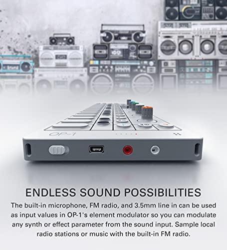 teen age engineer ing OP-1 Portable Synthesizer, Sampler, and Controller with Built-In FM Radio and 4-Track Tape Recorder Bundle with OP-1 Protective Soft Case (Black)