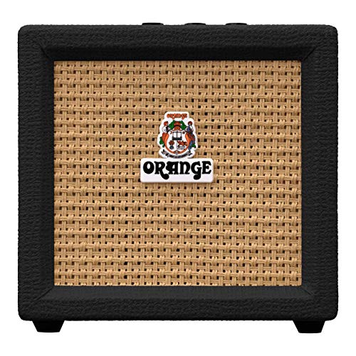 Orange Amps Crush Mini 3W Guitar Combo Amplifier (Black) Bundle with Samson SR350 Over Ear Stereo Headphones, and Blucoil Slim 9V Power Supply AC Adapter
