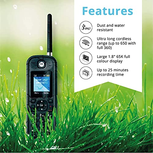 Motorola O212 DECT 6.0 Long Range Cordless Phones with Digital Answering Machine and Inductive Charging Station Bundle