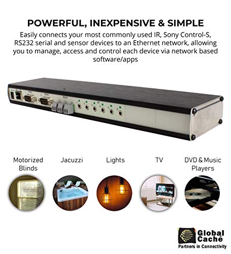 Global Cachà GC-100-12 Network Adapter - Connects RS232 Serial, Relay, Infrared Devices and Smart Sensors to a Wired Ethernet (12-Inch)