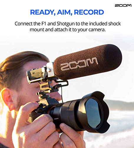 Zoom F1-SP Field Recorder Bundle with 32GB Class 10 SDHC MicroSD Card, SR350 Over Ear Stereo Headphones, Blucoil 6' 3.5mm Extension Cable, 5-FT Audio Aux Cable, 4 AAA Batteries, and 5x Cable Ties