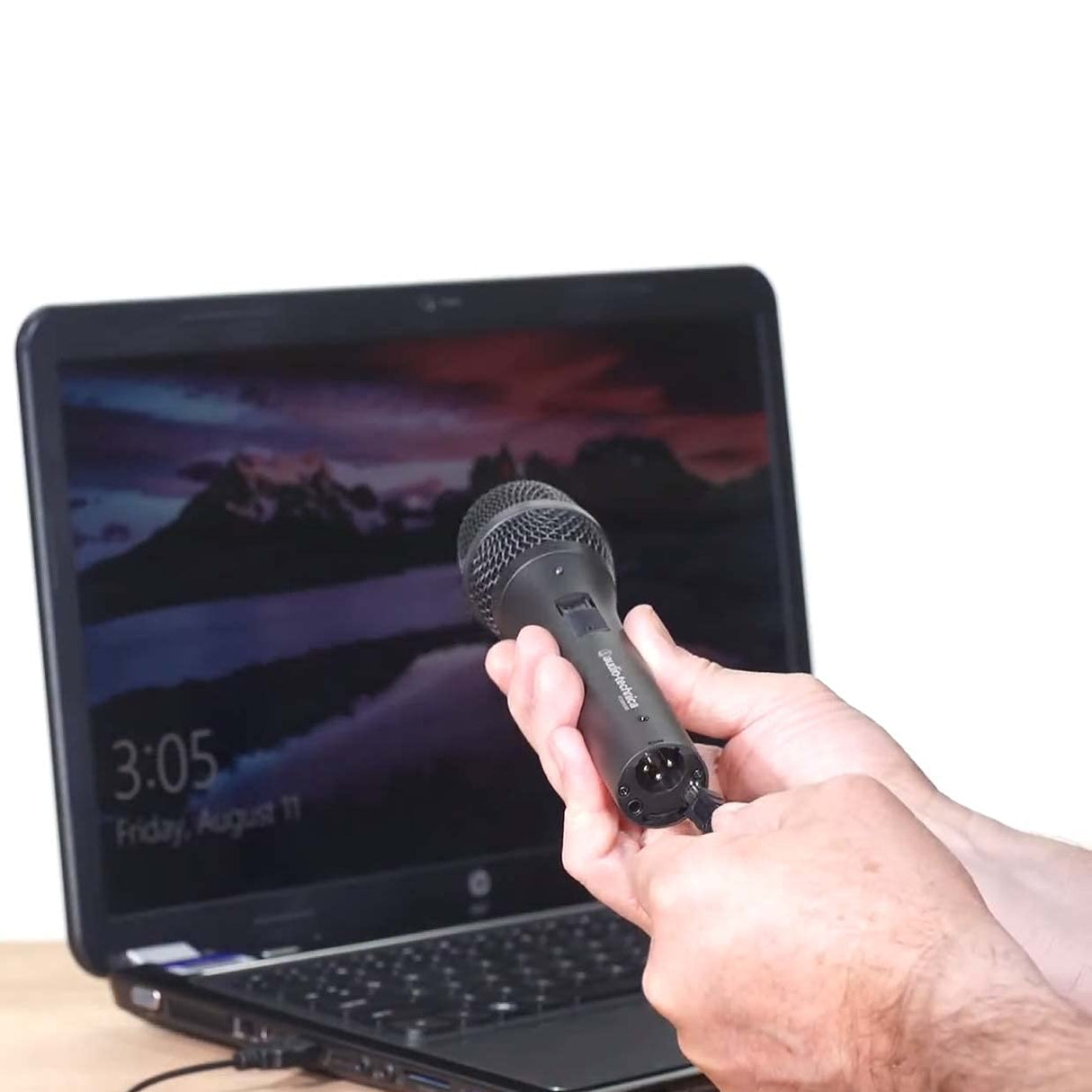 Audio-Technica AT2005USB Cardioid Dynamic USB/XLR Microphone, Black Bundle with Blucoil 1080p USB Webcam, Boom Arm Plus Pop Filter, USB-A Mini Hub, and 3' USB Extension Cable