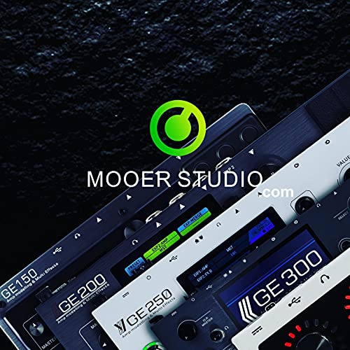 MOOER GE250 Guitar Amp Modelling and Multi-Effects Pedal Bundle with Blucoil 2-Pack of 10-FT Balanced XLR Cables, 10' Straight Instrument Cable (1/4"), 5' MIDI Cable, and 2-Pack of Pedal Patch Cables