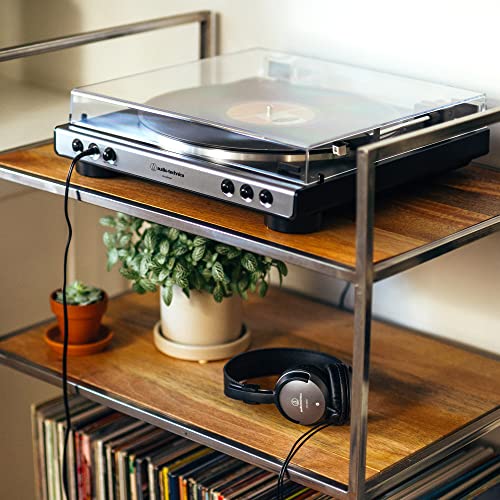 Audio Technica AT-LP60XHP Fully Automatic Belt-Drive Turntable and Headphone Bundle with Blucoil Vinyl Cleaning Kit, 2X LP Inner Sleeves, 12" Turntable Slipmat, and 6' 3.5mm Audio Extension Cable