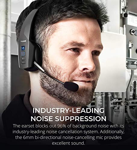 BlueParrott B350-XT Noise Cancelling Bluetooth Headset with Bluetooth Wireless Connectivity for iOS and Android (Black) Bundle with and 3' USB Extension Cable