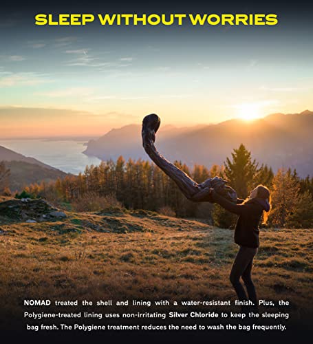 NOMAD Orion Mummy Sleeping Bag for 4 Seasons Warm to Winter Weather - Waterproof and Lightweight Sleep Sack with Compression Stuffsack