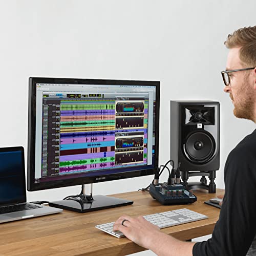 blucoil J BL Professional 305P MkII 5-Inch Powered Studio Monitor, Single Bundle Wireless Mic System, and Samson R21S Dynamic Microphone