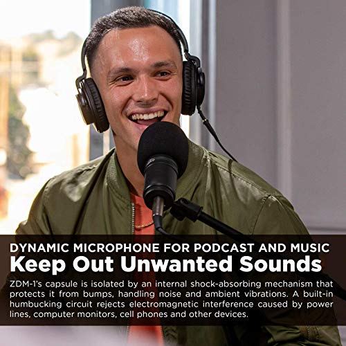 Cloud Microphones Cloud Lifter CL-1 Mic Activator Bundle with Zoom ZDM-1 Dynamic Microphone for Podcasts/Broadcasts/Music Recording, and Blucoil 10-FT Balanced XLR Cable