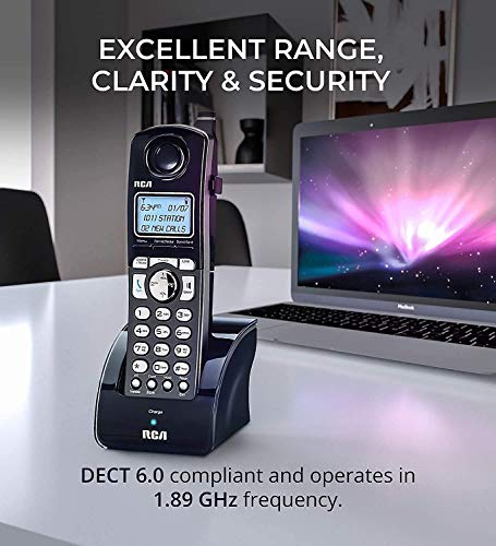 RCA 25255RE2 (25055RE1, 25254) 2-Line Phone System with Digital Answering System - Corded Speakerphone and Wireless Handset Bundle with 25055RE1 DECT 6.0 Cordless Handset, and Blucoil 6 AAA Batteries