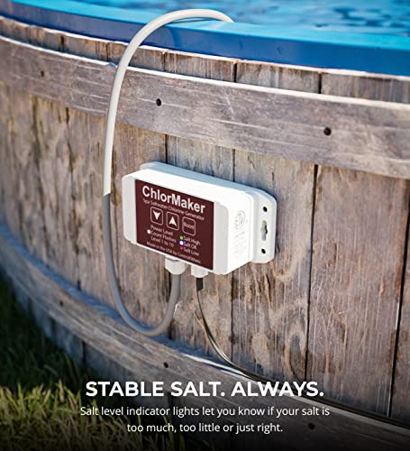 ControlOmatic ChlorMaker Saltwater Chlorine Generation System for Spas and Hot Tubs Bundle with 3 Bottles of Insta-Test Test Strips, and 1 LB SpaSaltBlend Himalayan Pink Salt