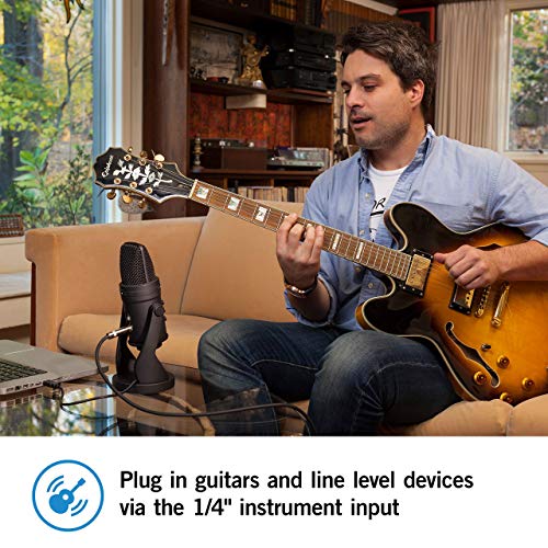 Samson G-Track Pro Professional USB Condenser Microphone, Black (SAGM1UPRO) Bundle with Blucoil Portable USB Audio Interface, 3' USB Extension Cable, and Boom Arm Plus Pop Filter