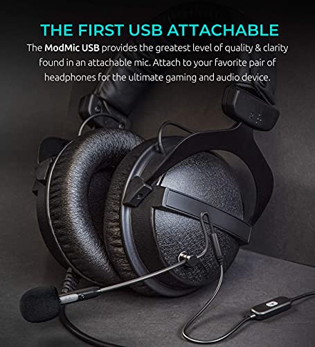 Antlion Audio ModMic USB Attachable Noise-Cancelling Microphone with Mute Switch Bundle with Blucoil 1080p USB Webcam, USB Conference Speakerphone, USB-A Mini Hub, and 3' USB Extension Cable