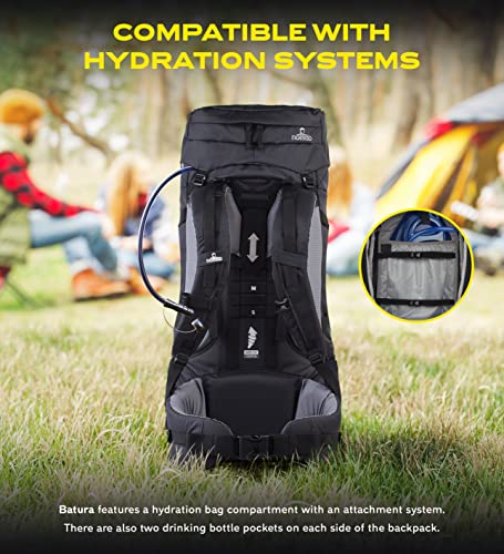 NOMAD Batura Premium 65L Backpack with Rain Cover Included - Lightweight Rucksack for Traveling, Hiking, Camping, Outdoor Sports (Olympian Blue)