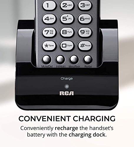 RCA 25255RE2 (25055RE1, 25254) 2-Line Phone System with Digital Answering System - Corded Speakerphone and Wireless Handset Bundle with 25055RE1 DECT 6.0 Cordless Handset, and Blucoil 6 AAA Batteries