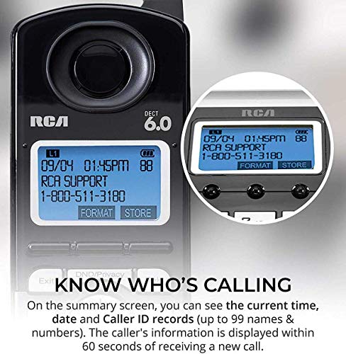 RCA 25255RE2 (25055RE1, 25254) 2-Line Phone System with Digital Answering System - Corded Speakerphone and Wireless Handset Bundle with 25055RE1 DECT 6.0 Cordless Handset, and Blucoil 6 AAA Batteries