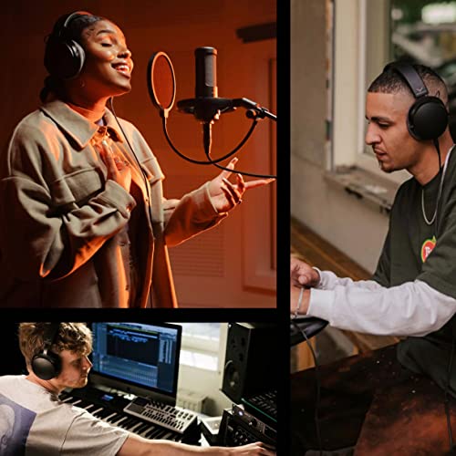 blucoil Beyerdynamics DT 700 PRO X Closed-Back Studio Headphones with Stellar.45 Driver for Recording and Monitoring Bundle Y Splitter Cable for Audio & Mic, and Aluminum Headphone Hook