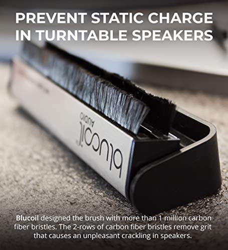 Blucoil Audio Carbon Fiber Anti-Static Cleaning Brush for Vinyl/LP Records and Speakers