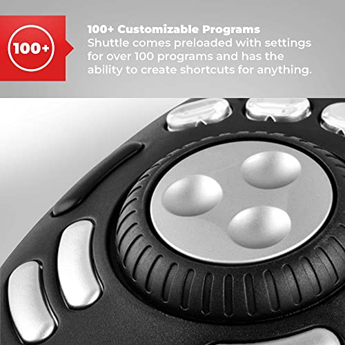 Contour Design ShuttlePRO V.2 Editing Shuttle with 15 Programmable Buttons - Ergonomic Video Editing Equipment Bundle with Blucoil 3' USB Extension Cable, USB-A Mini Hub, and Camera Cleaning Kit