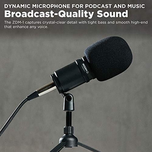 Cloud Microphones Cloud Lifter CL-1 Mic Activator Bundle with Zoom ZDM-1 Dynamic Microphone for Podcasts/Broadcasts/Music Recording, and Blucoil 10-FT Balanced XLR Cable