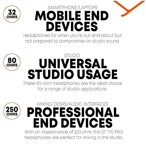 blucoil Beyerdynamic DT 770 PRO 32 Ohm Over-Ear Studio Headphones with 3.5mm Jack, Black Bundle with Antlion Audio ModMic Wireless Attachable Boom Mic for Windows & Mac 6' 3.5mm Extension Cable