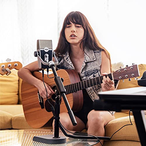 AKG Pro Audio Lyra Ultra-HD, Four Capsule, Multi-Capture Mode, USB-C Condenser Microphone for Recording and Streaming Bundle with Samson SR350 Headphones, and Blucoil Aluminum Headphone Hook