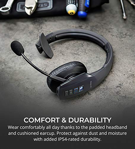 BlueParrott B450-XT Noise Cancelling Bluetooth Headset for iOS & Android Bundle with Blucoil 1080p USB Webcam for Windows & Mac, USB Conference Speakerphone, and 3-FT USB 2.0 Type-A Extension Cable