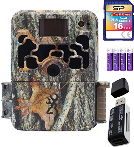 Browning BTC-6HDX Dark Ops Extreme 16MP Trail Camera with 1280 x 720 HD Video Recording Bundle with VidPro USB 2.0 Card Reader, Silicon Power 16GB SDHC Card, and Blucoil 4 AA Batteries