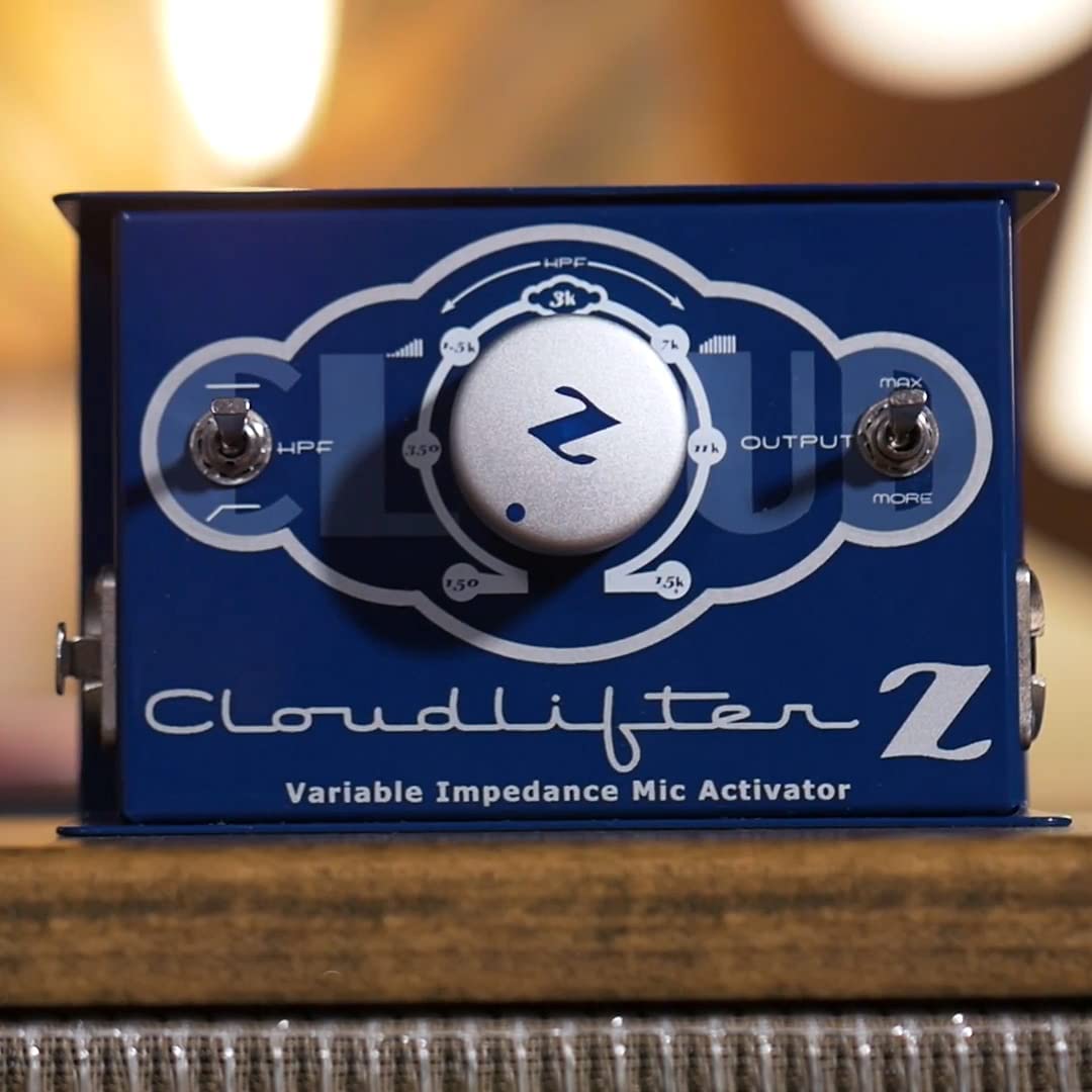 blucoil Cloud Microphones Cloud Lifter CL-Z Mic Activator with Vari-Z and Vari-HPF for Dynamic and Ribbon Mics Bundle 10-FT Balanced XLR Cable and 5-Pack of Reusable Cable Ties