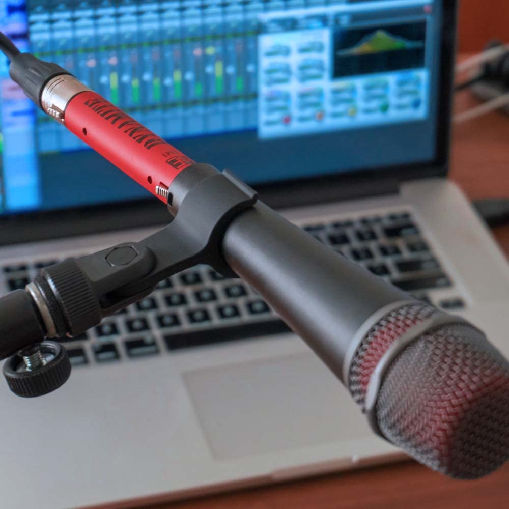 sE Electronics DM1 Dynamite Active in-Line Preamp for Dynamic and Passive Ribbon Microphones Bundle with Blucoil 2-Pack of 10-FT Balanced XLR Cables, and 5-Pack of Reusable Velcro Cable Ties