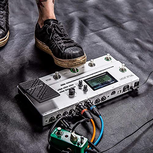 MOOER GE250 Guitar Amp Modelling and Multi-Effects Pedal Bundle with Blucoil 2-Pack of 10-FT Balanced XLR Cables, 10' Straight Instrument Cable (1/4"), 5' MIDI Cable, and 2-Pack of Pedal Patch Cables