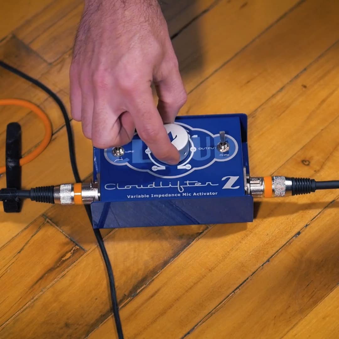 blucoil Cloud Microphones Cloud Lifter CL-Z Mic Activator with Vari-Z and Vari-HPF for Dynamic and Ribbon Mics Bundle 10-FT Balanced XLR Cable and 5-Pack of Reusable Cable Ties