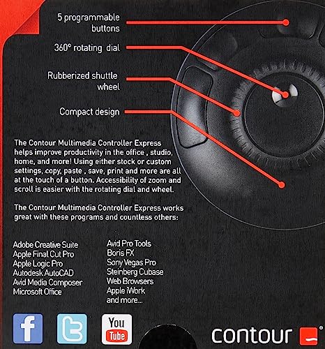 Contour Multimedia Controller Family | Ergonomic Jog Dial for Video Music Image Editor | USB Multimedia controller for PC and Mac | Alloy Jog Ring