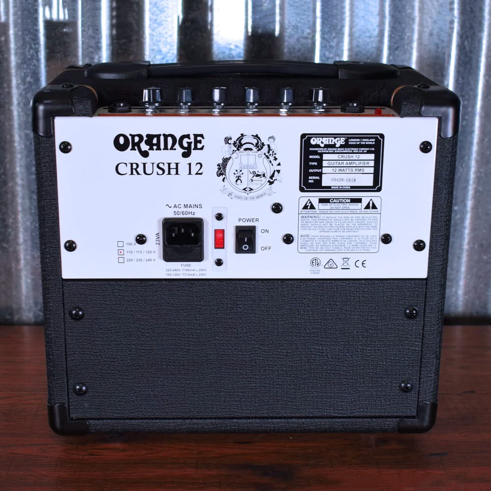 Orange Amplifiers Crush12 12W 1x6 Guitar Combo Amp (Black) Bundle with Blucoil Wireless Mic System, and Samson R21S Dynamic Microphone