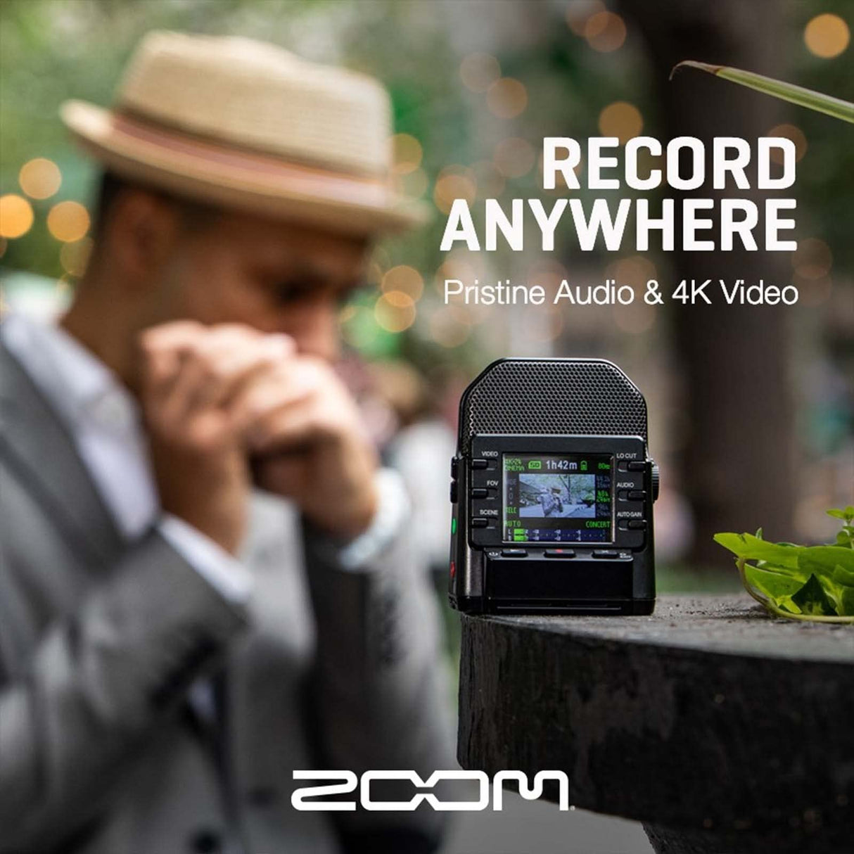 blucoil Zoom Q2N-4K Handy Video Recorder Bundle with Samson SR350 Over-Ear Stereo Headphones, Silicon Power 128GB SDXC Card, 3' USB Extension Cable, USB Wall Adapter, and Camera Cleaning Kit