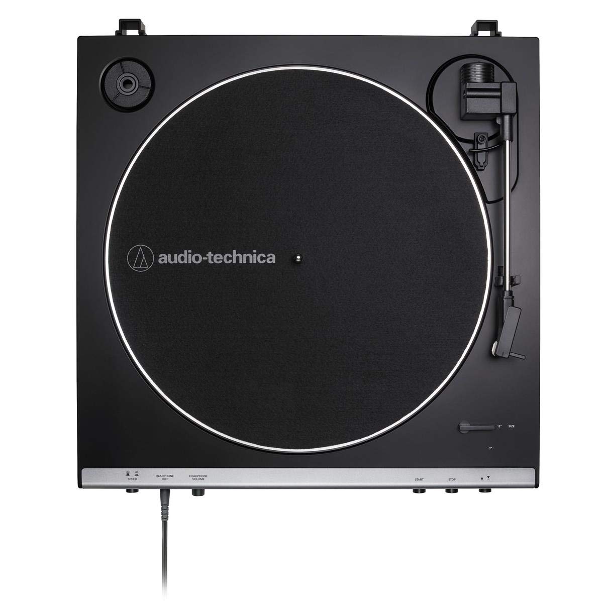 Audio-Technica AT-LP60XHP Fully Automatic Belt-Drive Turntable and Headphone Bundle, Gunmetal/Black, Hi-Fi, 2-Speed, With Intregrated 3.5 mm Headphone Jack & Volume Control