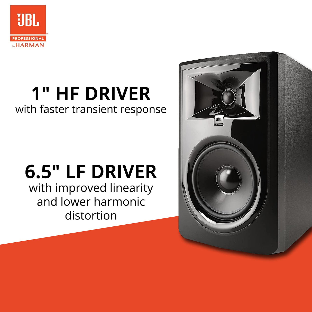 JBL Professional 306P MkII Next-Generation 6" 2-Way Powered Studio Monitors (2-Pack) Bundle with Blucoil 10-FT Balanced XLR Cables (2-Pack), and Reusable Cable Ties (5-Pack)