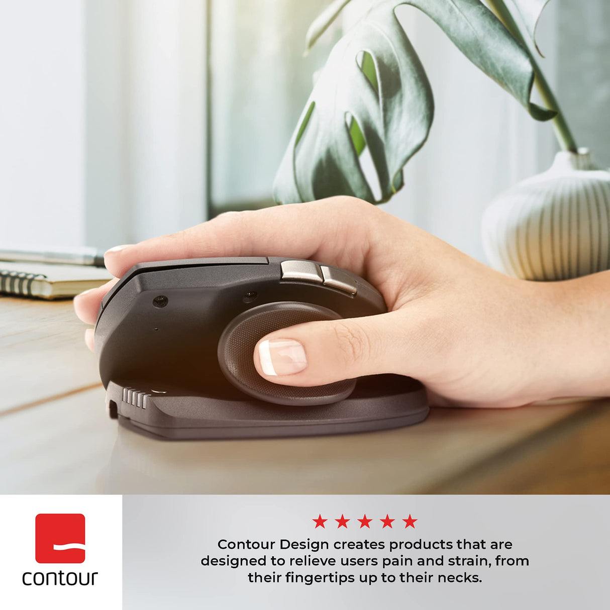 Contour Design Unimouse Mouse Wireless - Wireless Ergonomic Mouse for Laptop and Desktop Computer Use - 2.4GHz Fully Adjustable Mouse - Mac & PC Compatible - (Right-Hand)