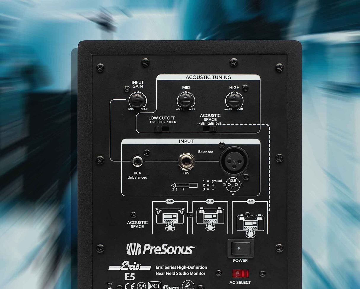 blucoil Eris E5 2-Way 5.25" Near Field Studio Monitor (Single) for Computer, Audio Interface, Gaming System, Media Player Bundle Wireless Mic System, and Samson R21S Dynamic Microphone