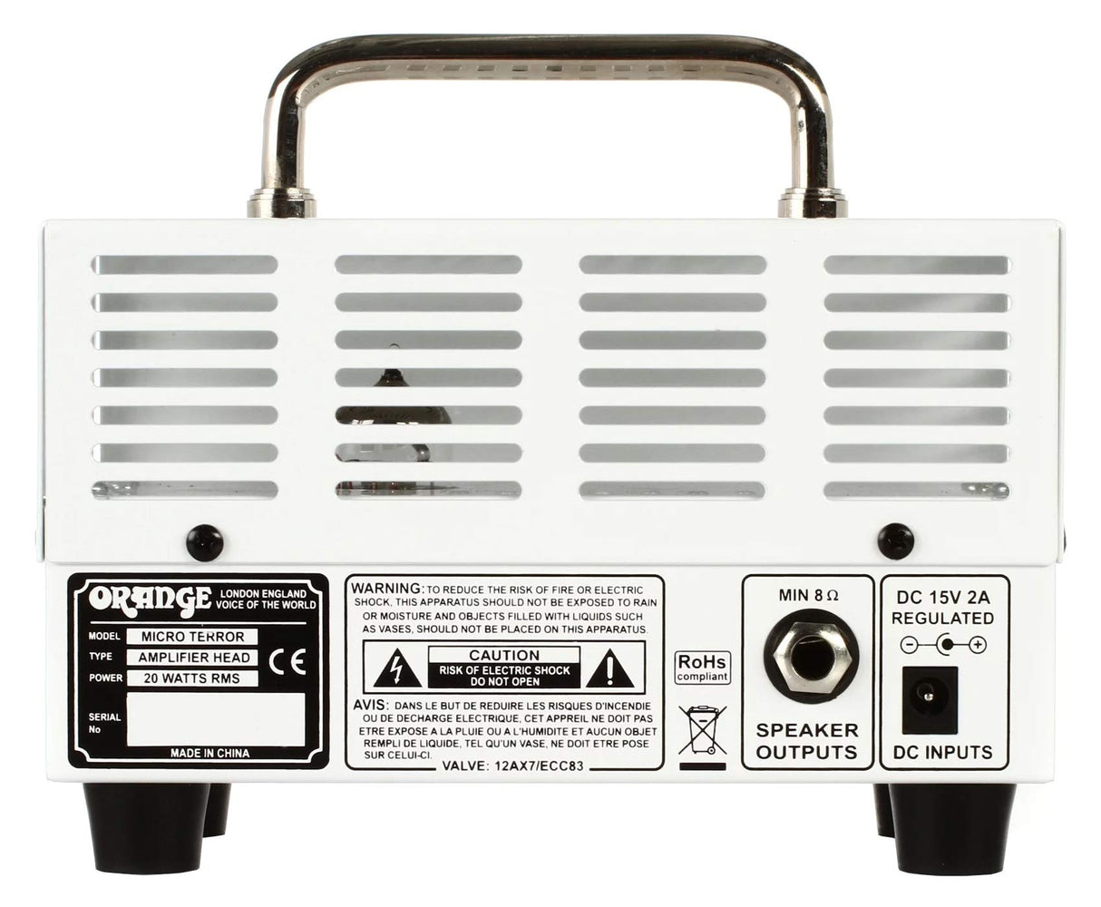 Orange Amps Micro Terror 20W Guitar Amplifier Head Bundle with Blucoil 10' Straight Instrument Cable (1/4"), 5-FT Audio Aux Cable, 2-Pack of Pedal Patch Cables, and 4-Pack of Celluloid Guitar Picks