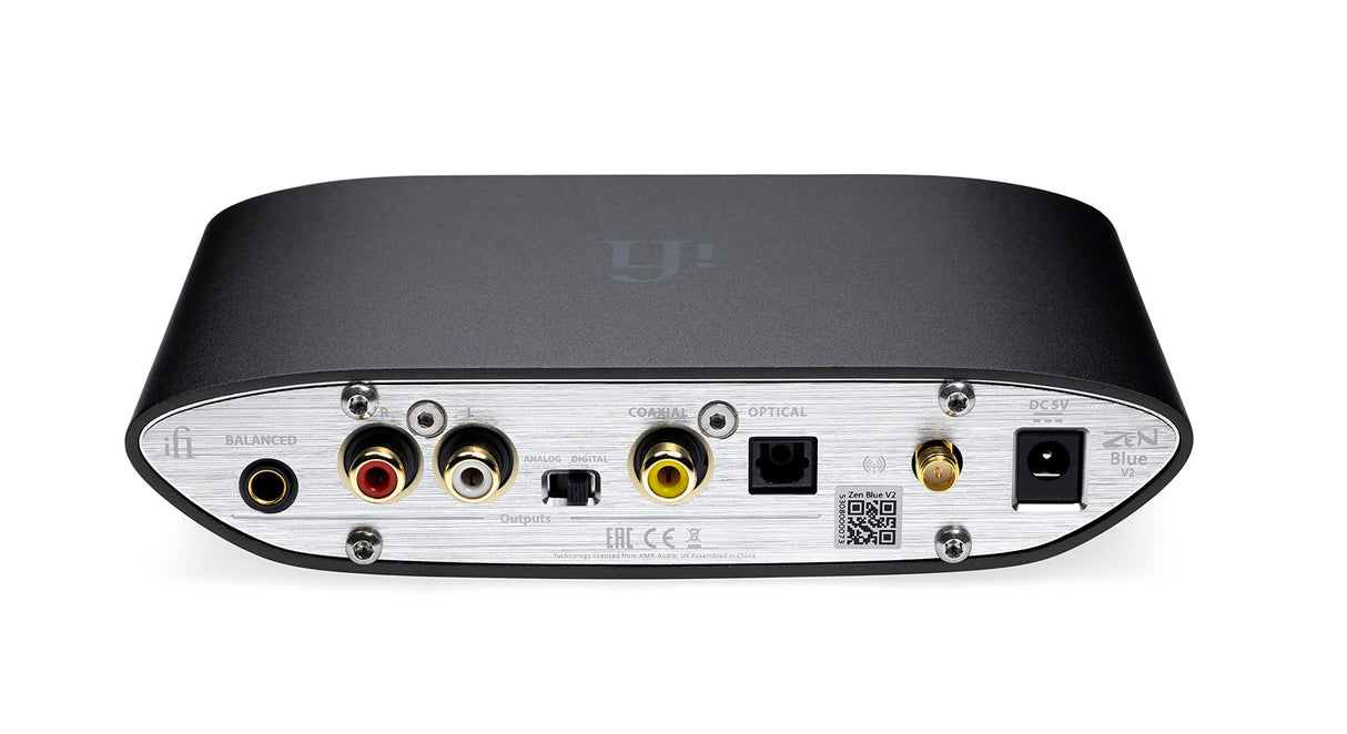 iFi Zen Blue V2 - HiFi Bluetooth 5.0 Receiver Desktop DAC for Streaming Music to Any Powered Speaker, A/V Receiver, Amplifier - Outputs - Optical/Coaxial/SPDIF/BRCA / 4.4 Balanced (US Version)