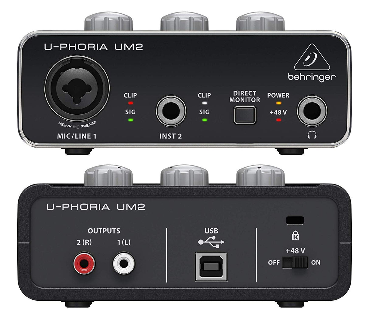 Audio-Technica ATR2500x-USB Cardioid Condenser Microphone (ATR Series) Bundle with Behringer U-PHORIA UM2 USB Audio Interface, Blucoil Boom Arm Plus Pop Filter, and 3' USB Extension Cable