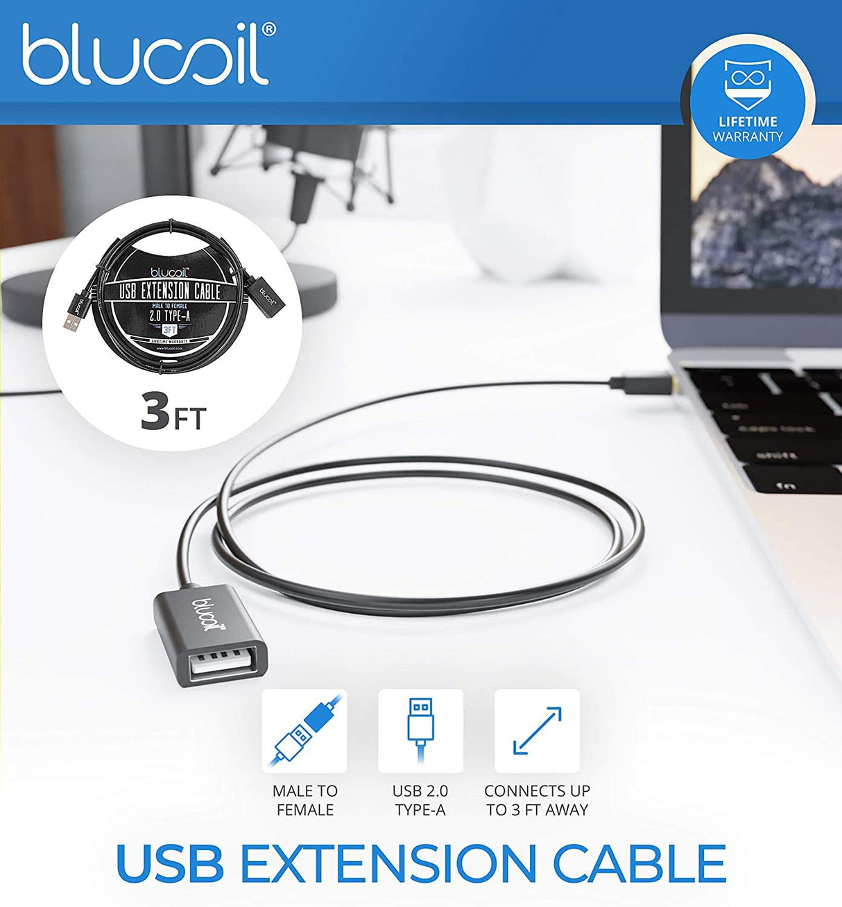 blucoil Audio Technica AT2005USBPK Vocal Microphone Pack for Streaming/Podcasting Bundle USB-A Mini Hub, Pop Filter Windscreen, 5X Cable Ties, 6' 3.5mm Extension Cable and 3' USB Extension Cable