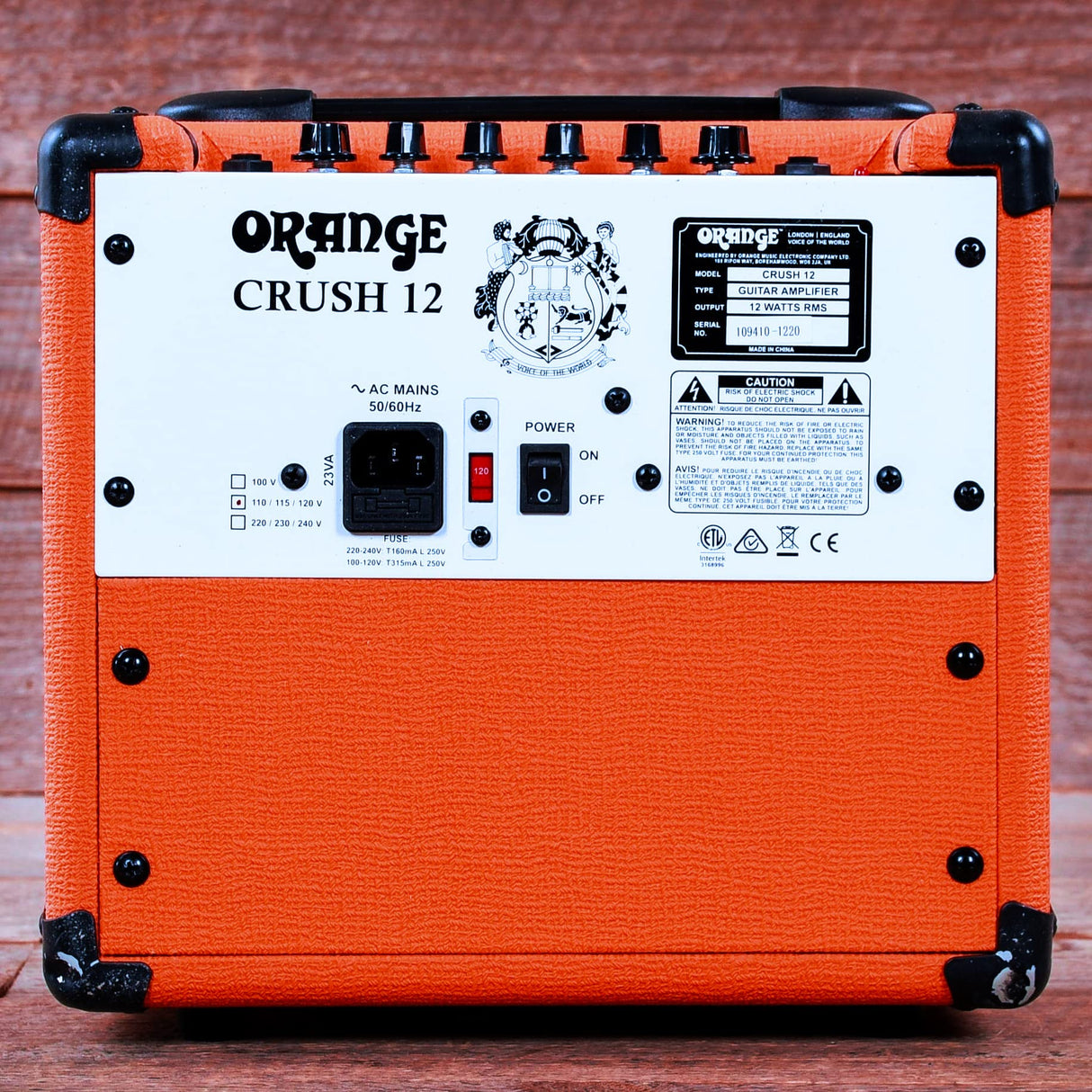 Orange Amplifiers Crush12 12W 1x6 Guitar Combo Amp (Orange) Bundle with Blucoil Wireless Mic System, and Samson R21S Dynamic Microphone