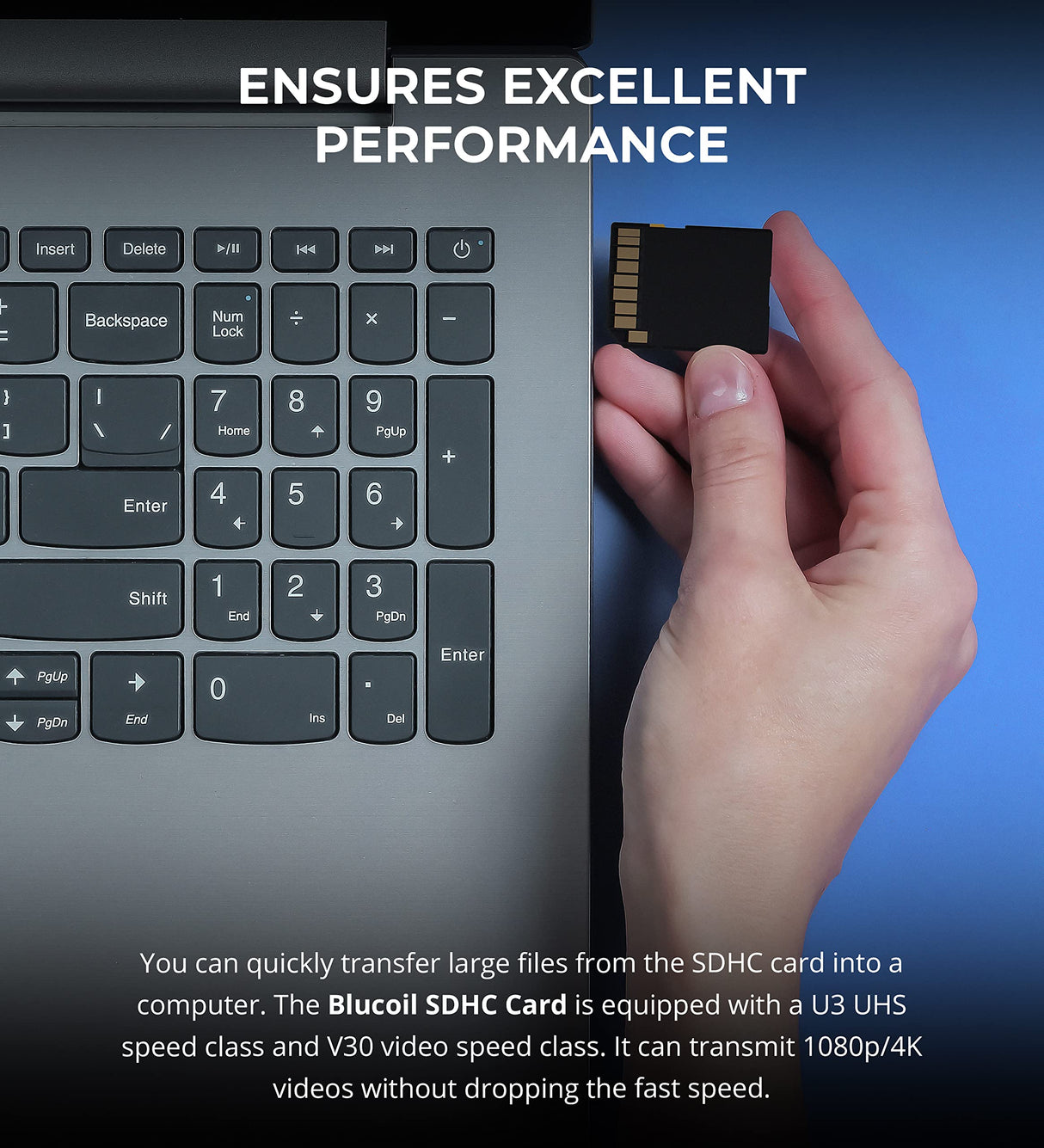 Blucoil 32GB Class 10 SDHC Flash Memory Card SD Card with Write Protection Feature for 4K UHD and Full HD Video Recording on Digital Cameras, DSLR, Camcorders, Recorders, and Computers